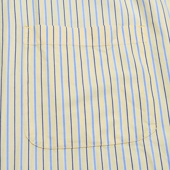 Izod Mens Shirt Size 3X Yellow Blue Stripes Button Down Up Cotton Adult Dress‎ - Picture 4 of 10